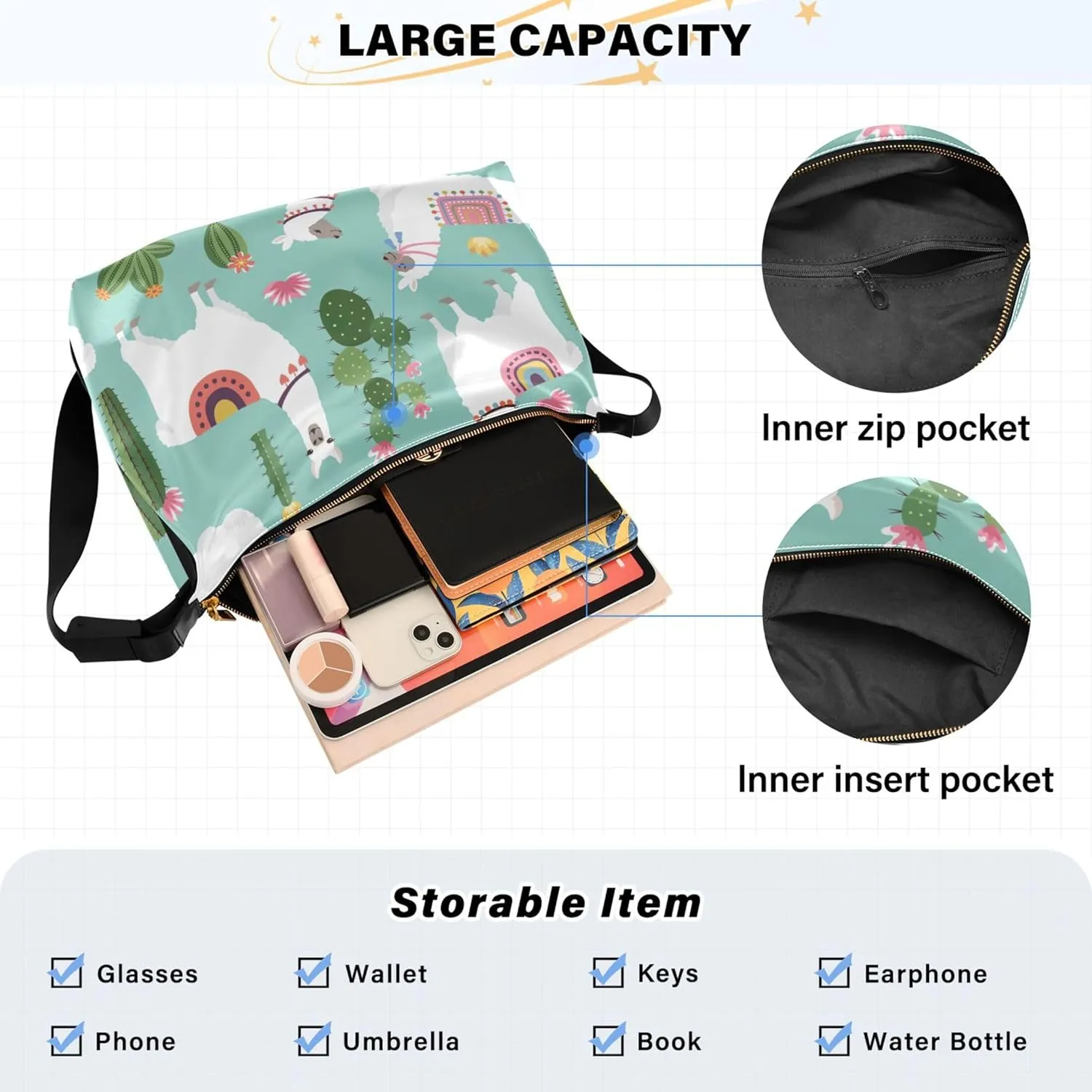Cute Great White Shark Soft Leather Handbags Hobo Women's Large Purse Design Animal Print Shoulder Purse Bag