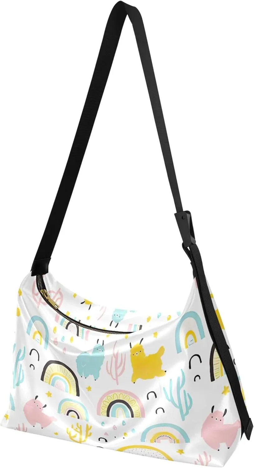 Cute Panda Bear Black White Women PU Leather Hobo Bag Large Womens Purse Colorful Animal Print Shoulder Bag Purse