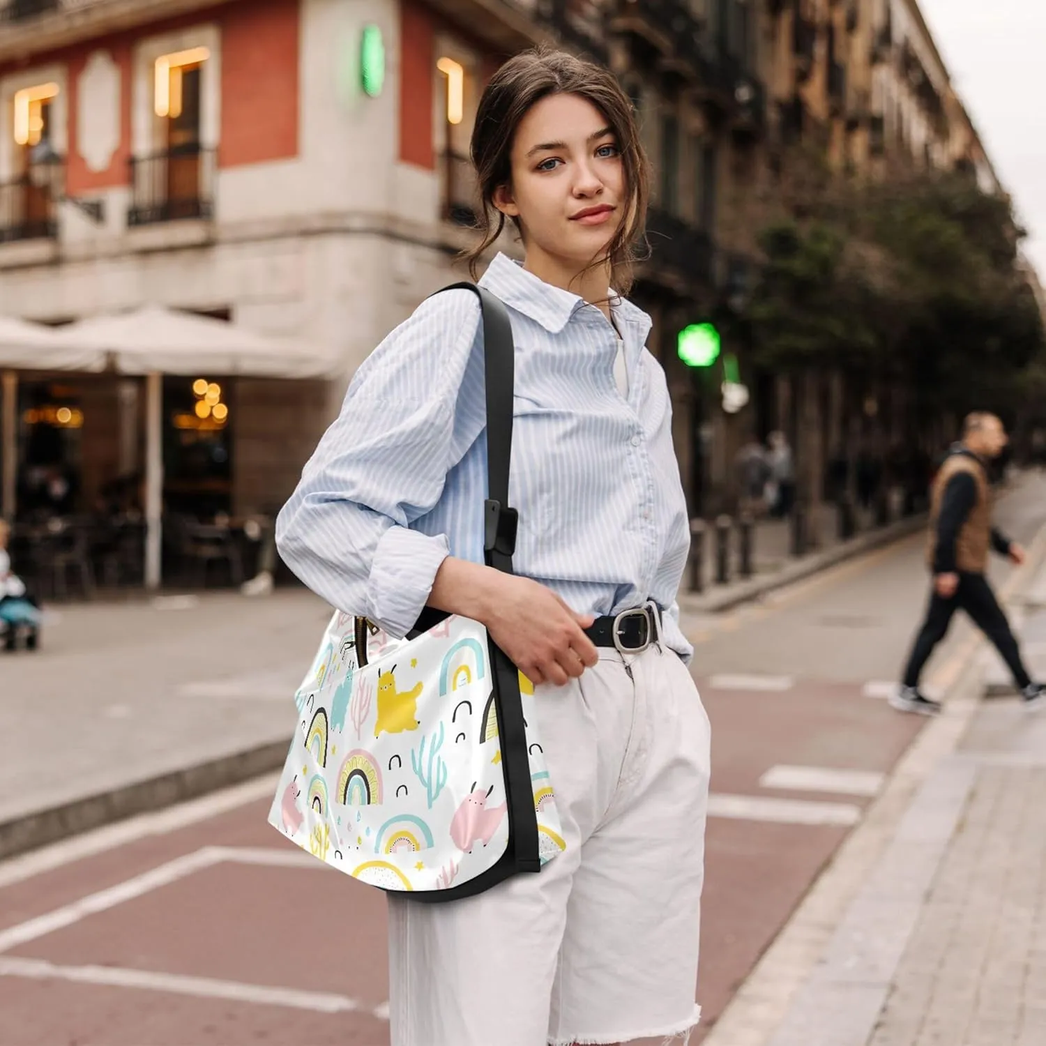 Cute Panda Bear Black White Women PU Leather Hobo Bag Large Womens Purse Colorful Animal Print Shoulder Bag Purse