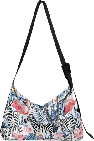 Cute Sloth Hanging Beige Soft Leather Handbags Hobo Large Womens Purse Design Animal Print Crossbody Hobo Purse