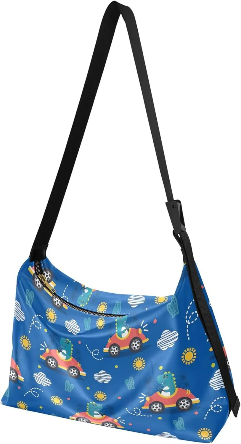 Cute Woodland Animals Christmas Leather Hobo Purses for Women Leather Purse Colorful Animal Print Women Hobo Purse