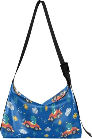 Cute Woodland Animals Christmas Leather Hobo Purses for Women Leather Purse Colorful Animal Print Women Hobo Purse