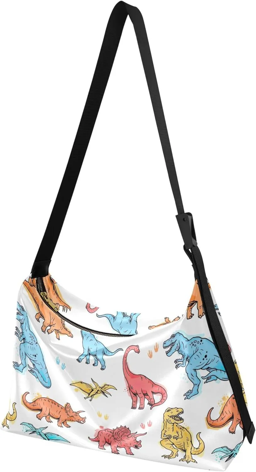 Cute Woodland Animals Christmas Leather Hobo Purses for Women Leather Purse Colorful Animal Print Women Hobo Purse