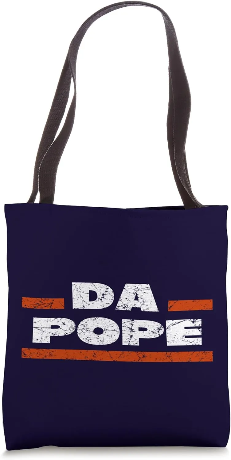 Da Pope Chicago Leo XIV Funny Distressed Print Tote Bag