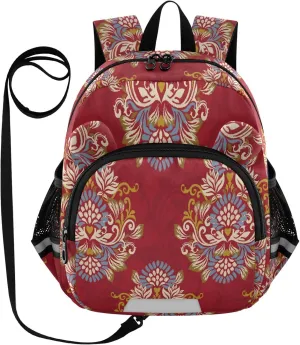 Damask Ikat Floral Little Kid Toddler Backpack Baby Boys Girls Kindergarten Pre School Bags Cute Cartoon Backpacks for children