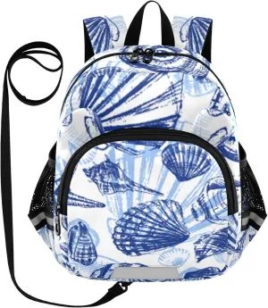 Dark Blue Sea Shells Little Kid Toddler Backpack Baby Boys Girls Kindergarten Pre School Bags Cute Cartoon Backpacks for children
