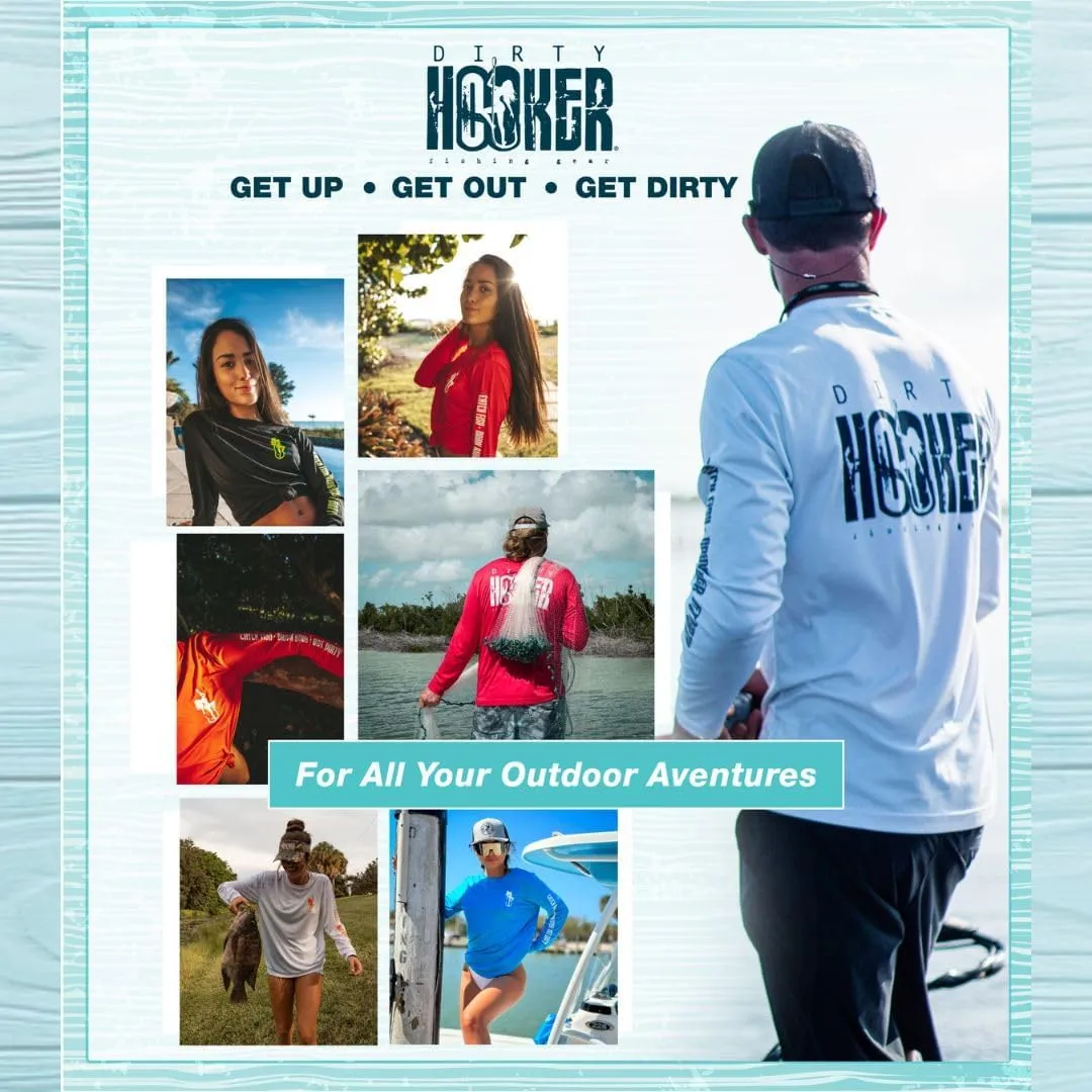 Dirty Hooker Fishing Gear - Dryfit Long Sleeve Fishing Shirt for Men Special Edition - Mens Fishing Shirts Long Sleeve