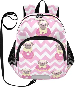 Dog Donut Stripes Little Kid Toddler Backpack Baby Boys Girls Kindergarten Pre School Bags Cute Cartoon Backpacks for children