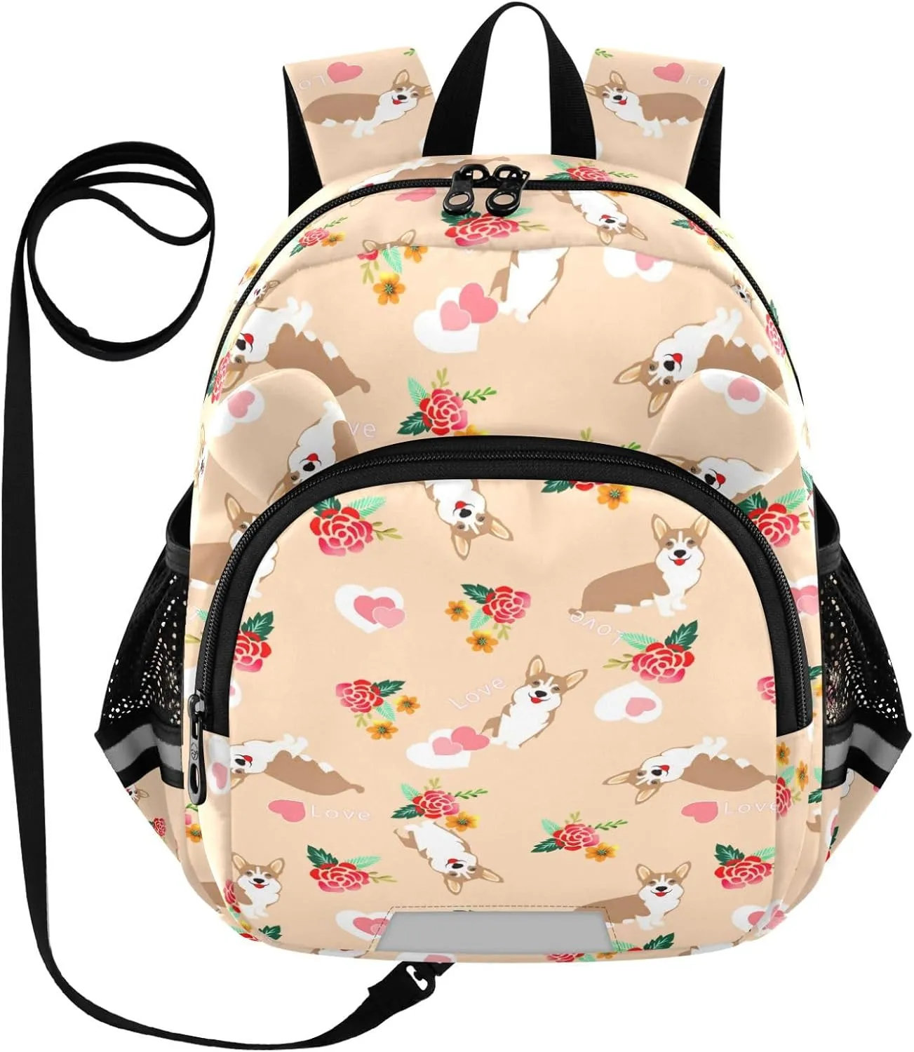 Dogs and Flower Love Little Kid Toddler Backpack Baby Boys Girls Kindergarten Pre School Bags Cute Cartoon Backpacks for children