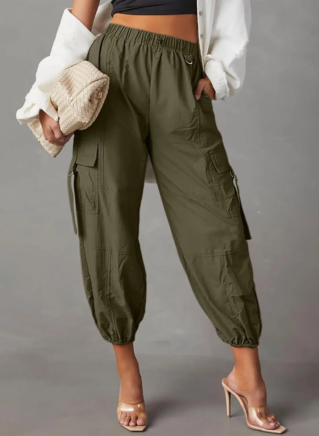Dokotoo Cargo Pants Women 2024 High Waist Casual Work Hiking Pants for Women with 5 Pockets Pants
