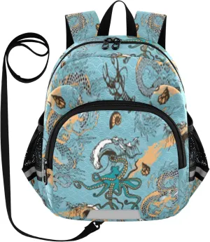 Dragon Octopus and Sea Little Kid Toddler Backpack Baby Boys Girls Kindergarten Pre School Bags Cute Cartoon Backpacks for children