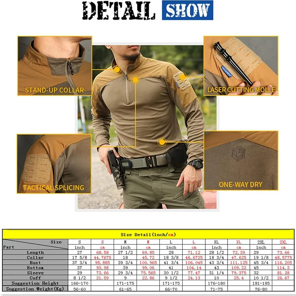 emersongear UMP Frogmen Tactical Airsoft Paintball Hiking Quick Dry Shirts for Men Long Sleeve Gym Training T-Shirt