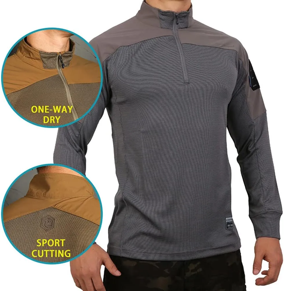 emersongear UMP Frogmen Tactical Airsoft Paintball Hiking Quick Dry Shirts for Men Long Sleeve Gym Training T-Shirt