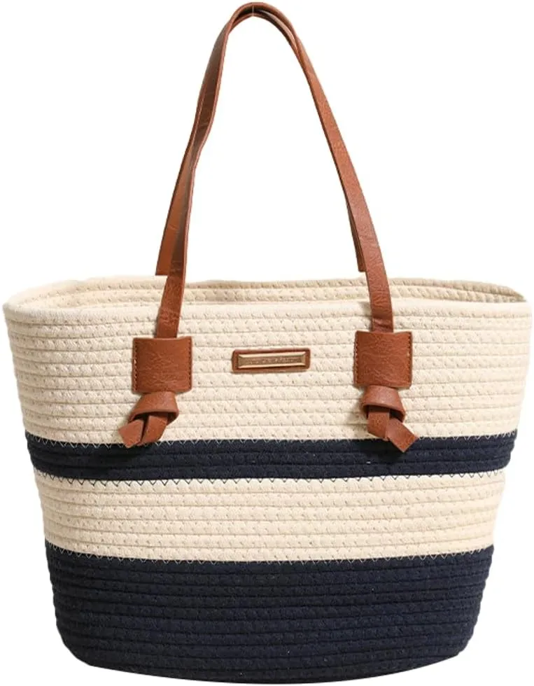 Epsion Summer Tote Bag for Women Chic Beach Shoulder Bag Woven Natural Handbags Hobo Travel Straw Purses 2025