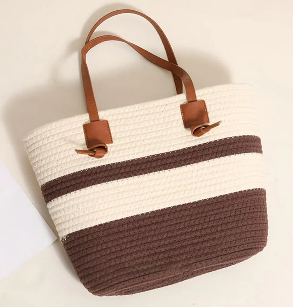 Epsion Summer Tote Bag for Women Chic Beach Shoulder Bag Woven Natural Handbags Hobo Travel Straw Purses 2025