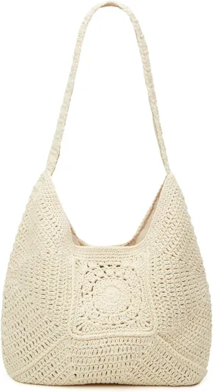 Epsion Women Straw Beach Bag Casual Bucket Tote Summer Woven Handbag Shoulder Bag Shopping Travel 2025