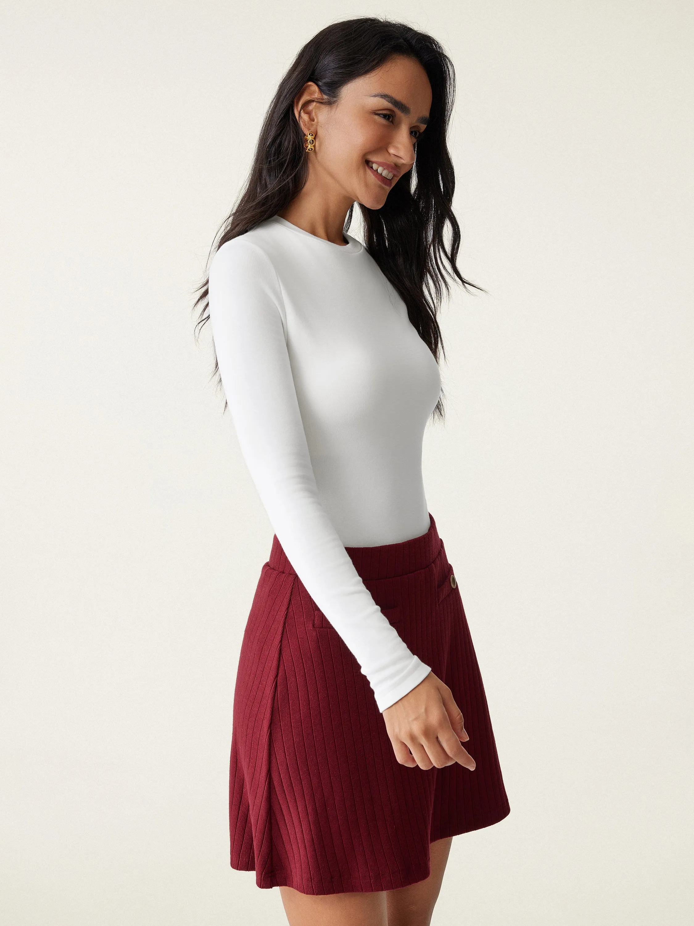 Essential Crew Cinch-The-Waist Brami Top