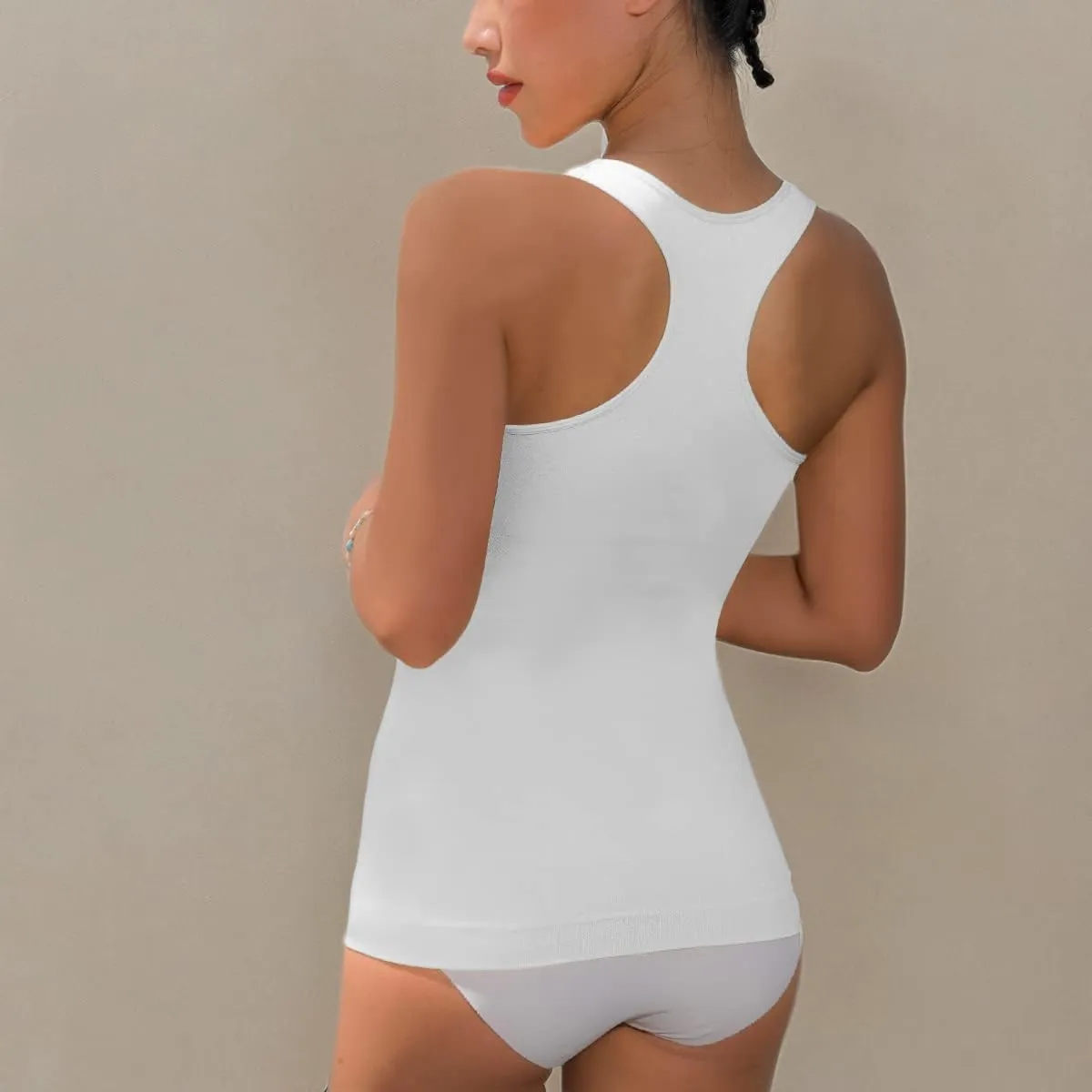 EUYZOU Women Tummy Control Shapewear Tank Tops - Seamless Compression Racerback Vest Body shaper Tank Top