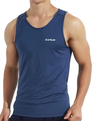 EZRUN Men's Quick Dry Sport Tank Top for Bodybuilding Gym Athletic Jogging Running,Fitness Training Workout Sleeveless Shirts