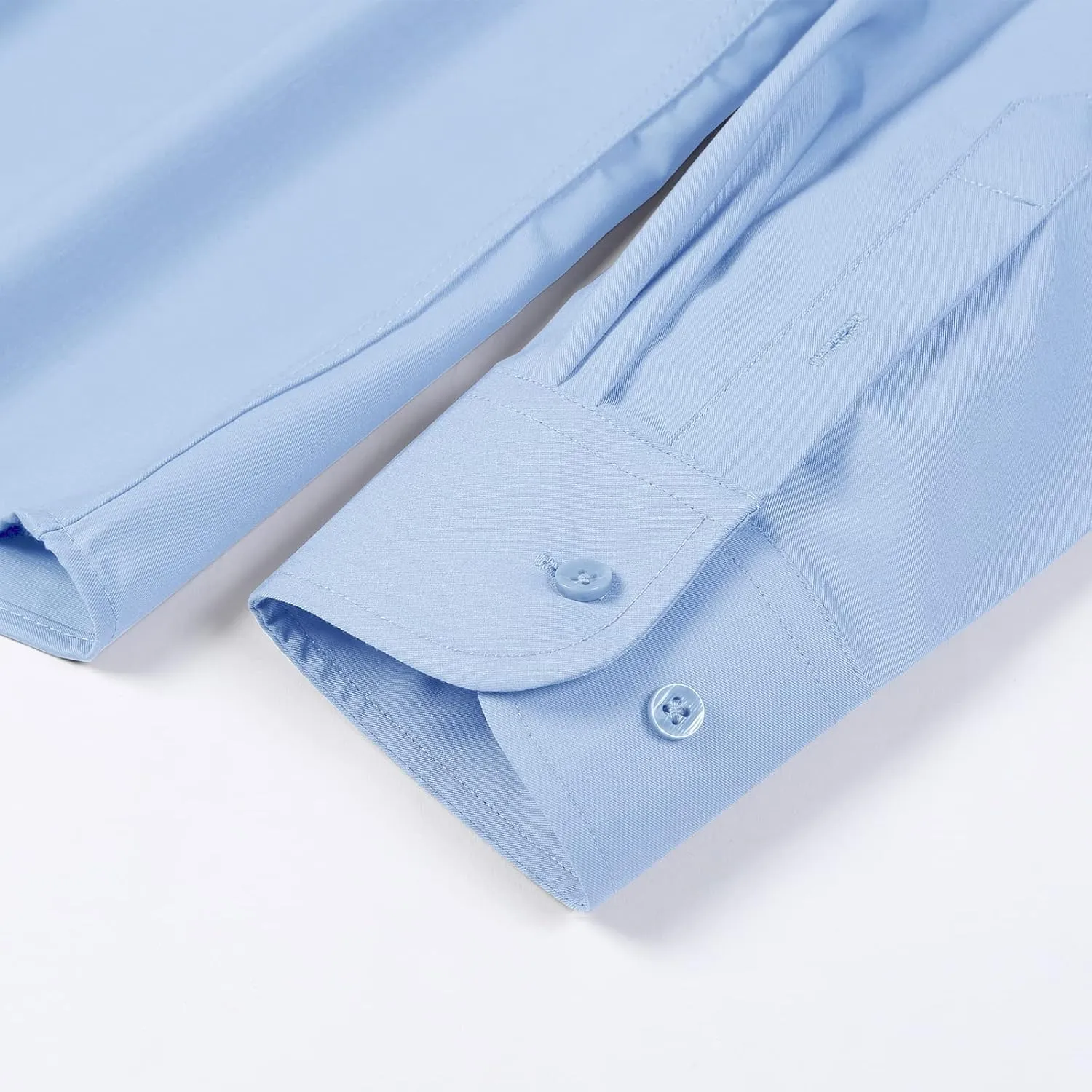 FAHIZO Men's Dress Shirt Regular Fit Soild Casual Business Formal Long Sleeve Button Down Shirts with Pocket
