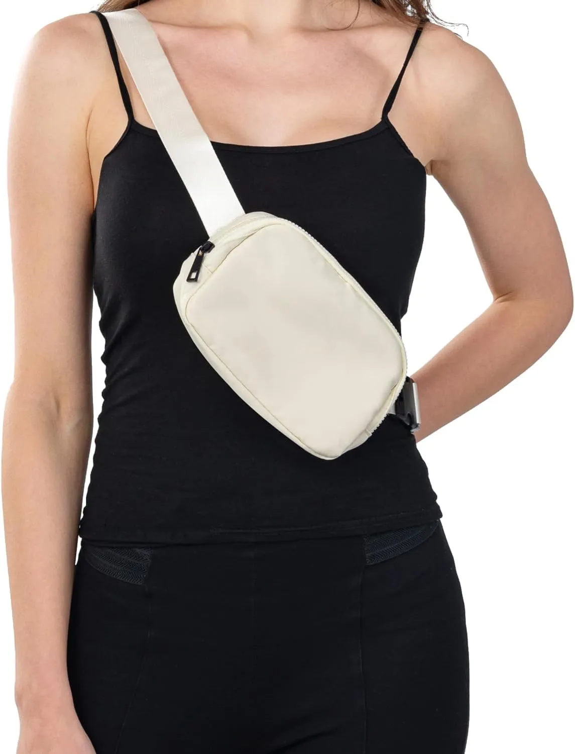 Fanny Belt Pack for Women Crossbody Bag for Sports Adjustable Strap (Beige)