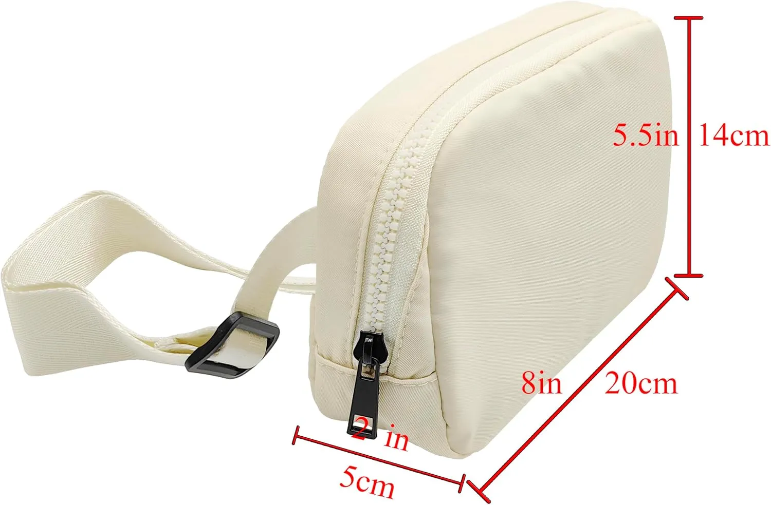 Fanny Belt Pack for Women Crossbody Bag for Sports Adjustable Strap (Beige)