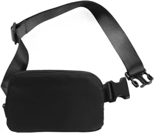 Fanny Belt Pack for Women Crossbody Bag for Sports Adjustable Strap (Black)