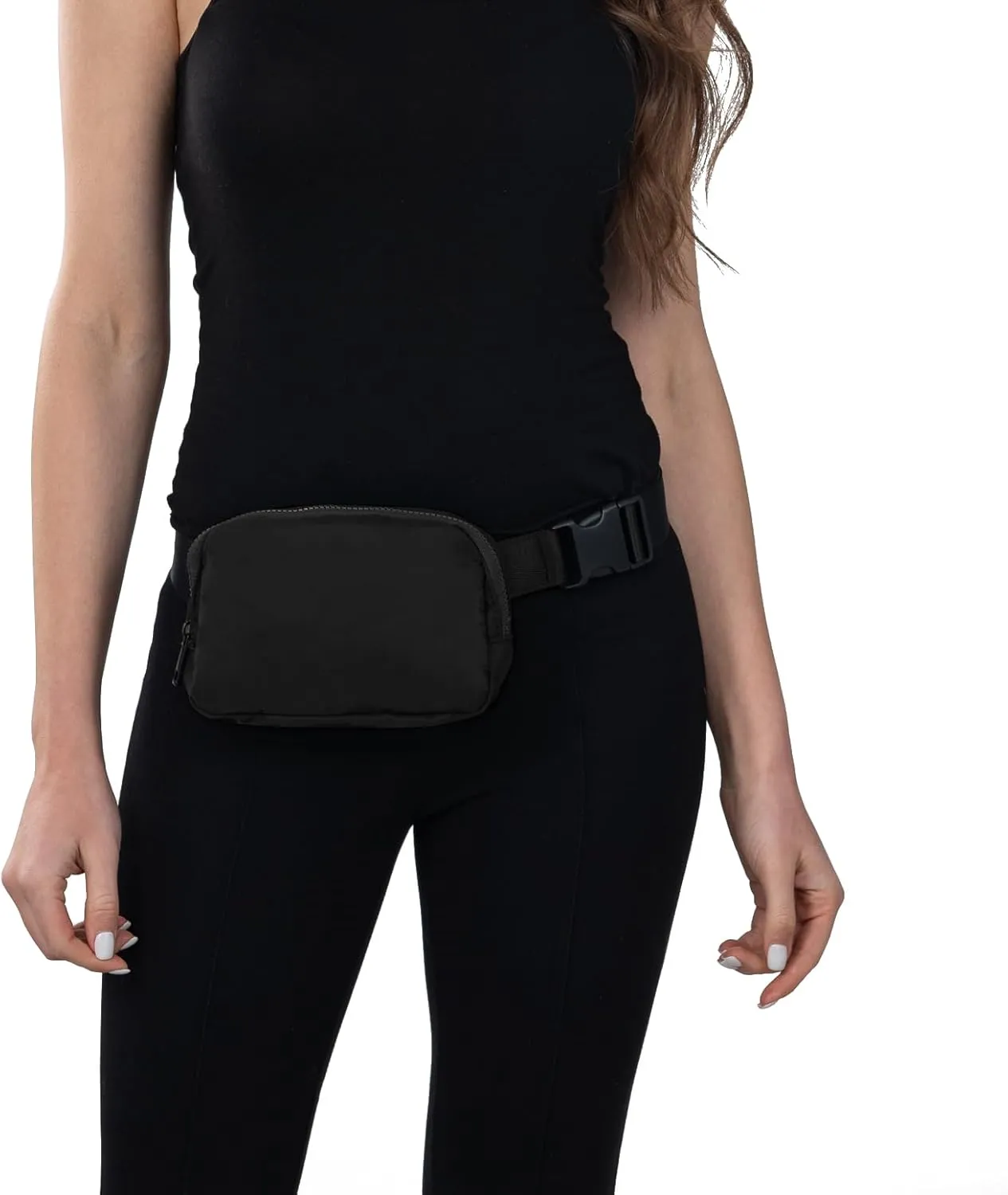 Fanny Belt Pack for Women Crossbody Bag for Sports Adjustable Strap (Black)