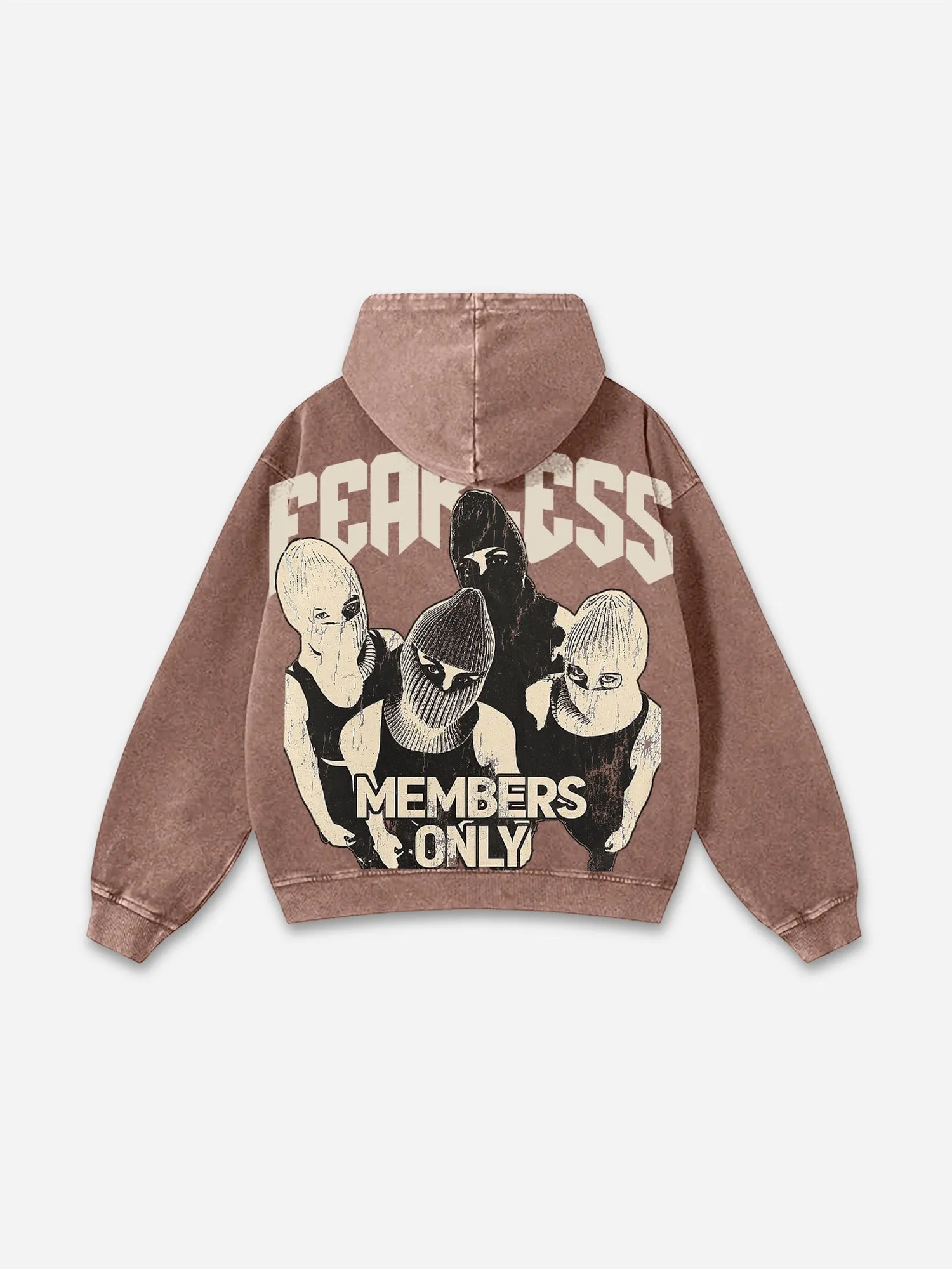 Fearless Graphic Acid Washed Oversized Hoodie