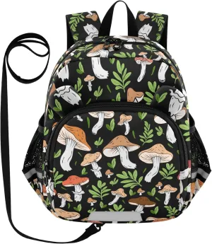Featuring Wild Mushrooms Little Kid Toddler Backpack Baby Boys Girls Kindergarten Pre School Bags Cute Cartoon Backpacks for children