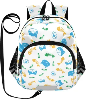 Fish Bone Paw Kitten Little Kid Toddler Backpack Baby Boys Girls Kindergarten Pre School Bags Cute Cartoon Backpacks for children