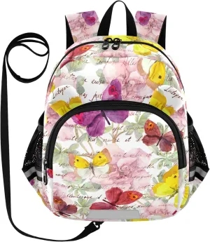 Flowers Butterflies Vintage Little Kid Toddler Backpack Baby Boys Girls Kindergarten Pre School Bags Cute Cartoon Backpacks for children