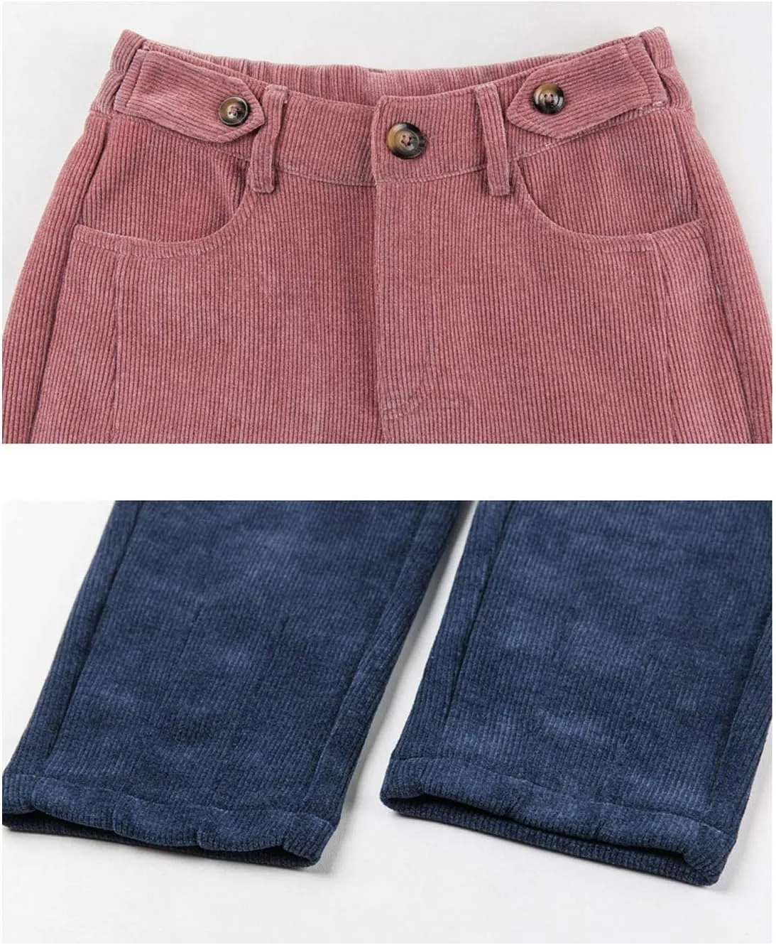 Flygo Womens High Waisted Tapered Corduroy Harem Pants Trousers