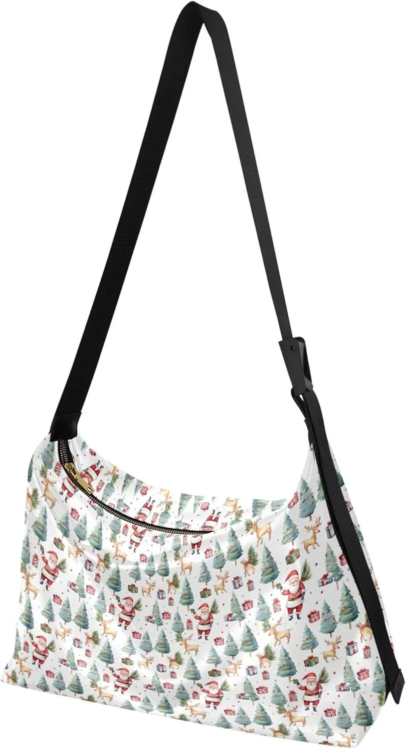 French Bulldog Pattern Hobo Women Handbag Leather Large Crossbody Purses Soft Animal Print Shoulder Handbag Purse