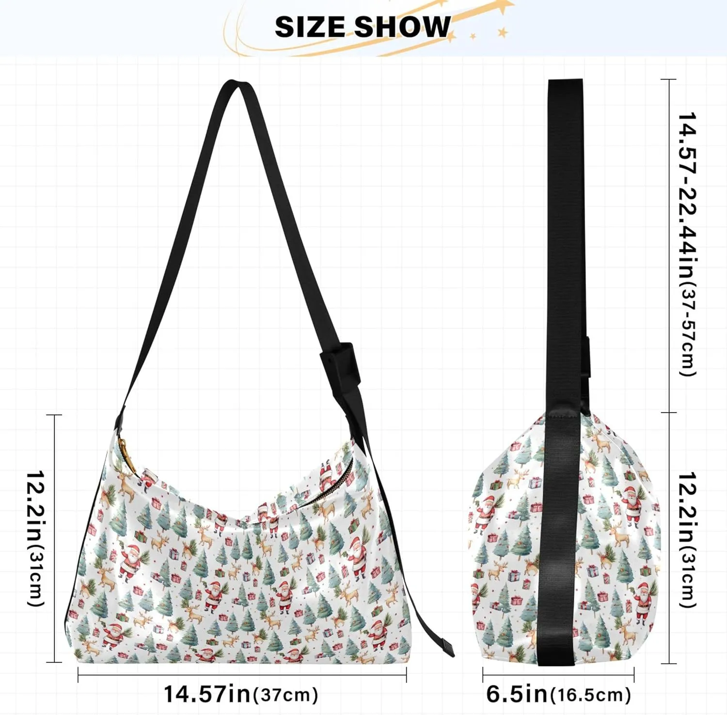 French Bulldog Pattern Hobo Women Handbag Leather Large Crossbody Purses Soft Animal Print Shoulder Handbag Purse