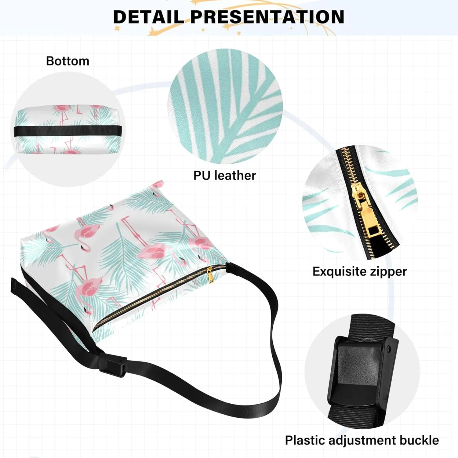 French Bulldog Pattern Hobo Women Handbag Leather Large Crossbody Purses Soft Animal Print Shoulder Handbag Purse