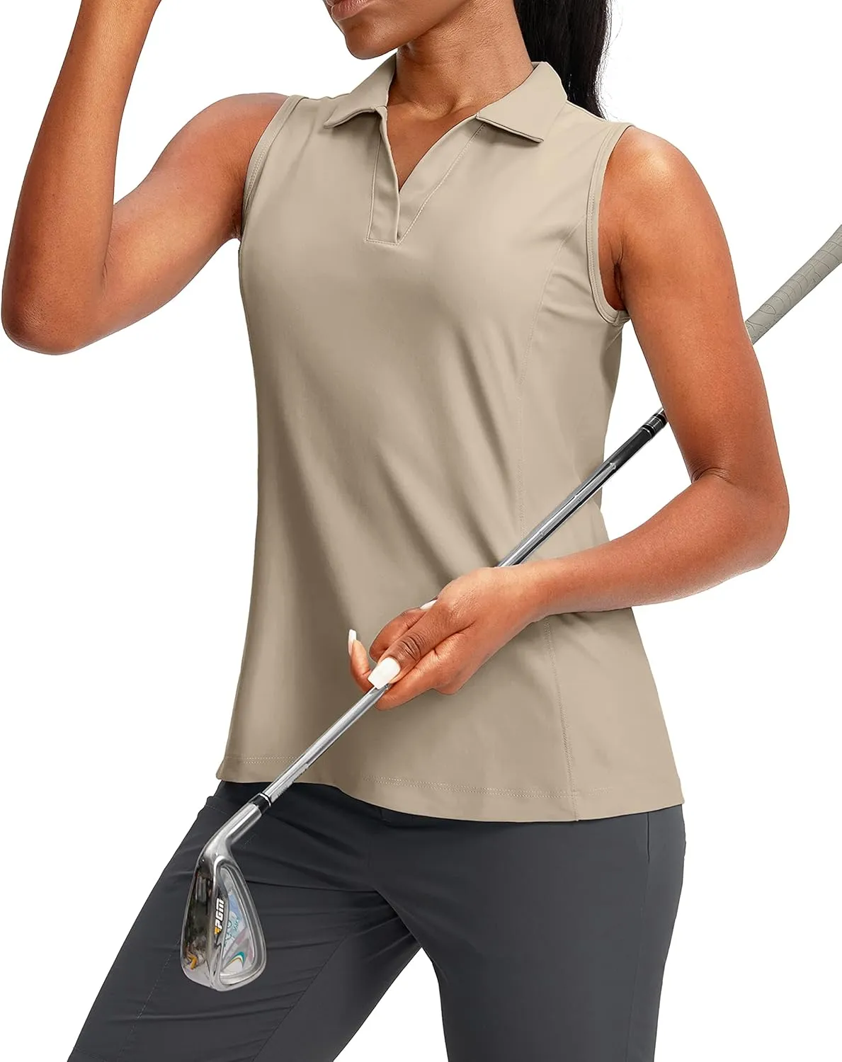 G Gradual Women's Sleeveless Golf Polo Shirts Tennis Quick Dry Collared Tank Tops V-Neck Polos for Women