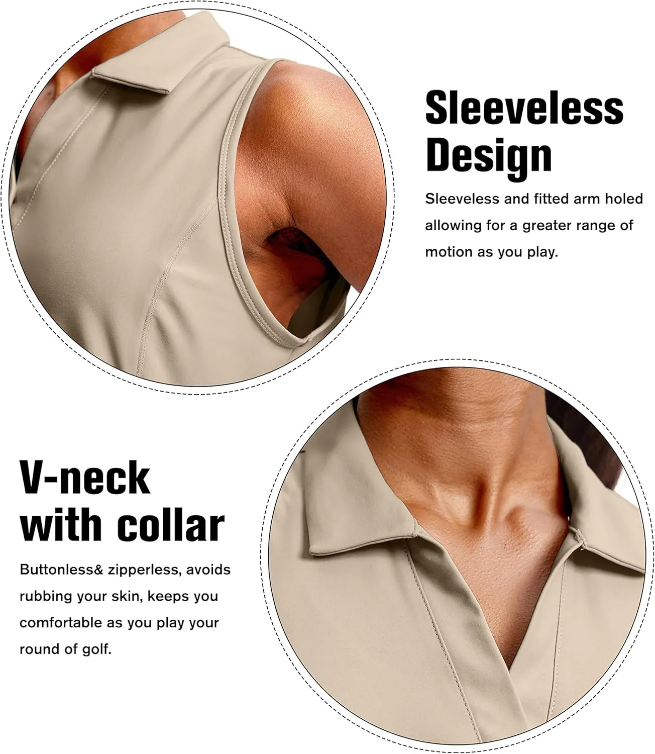 G Gradual Women's Sleeveless Golf Polo Shirts Tennis Quick Dry Collared Tank Tops V-Neck Polos for Women