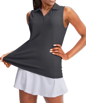 G Gradual Women's Sleeveless Golf Polo Shirts Tennis Quick Dry Collared Tank Tops V-Neck Polos for Women