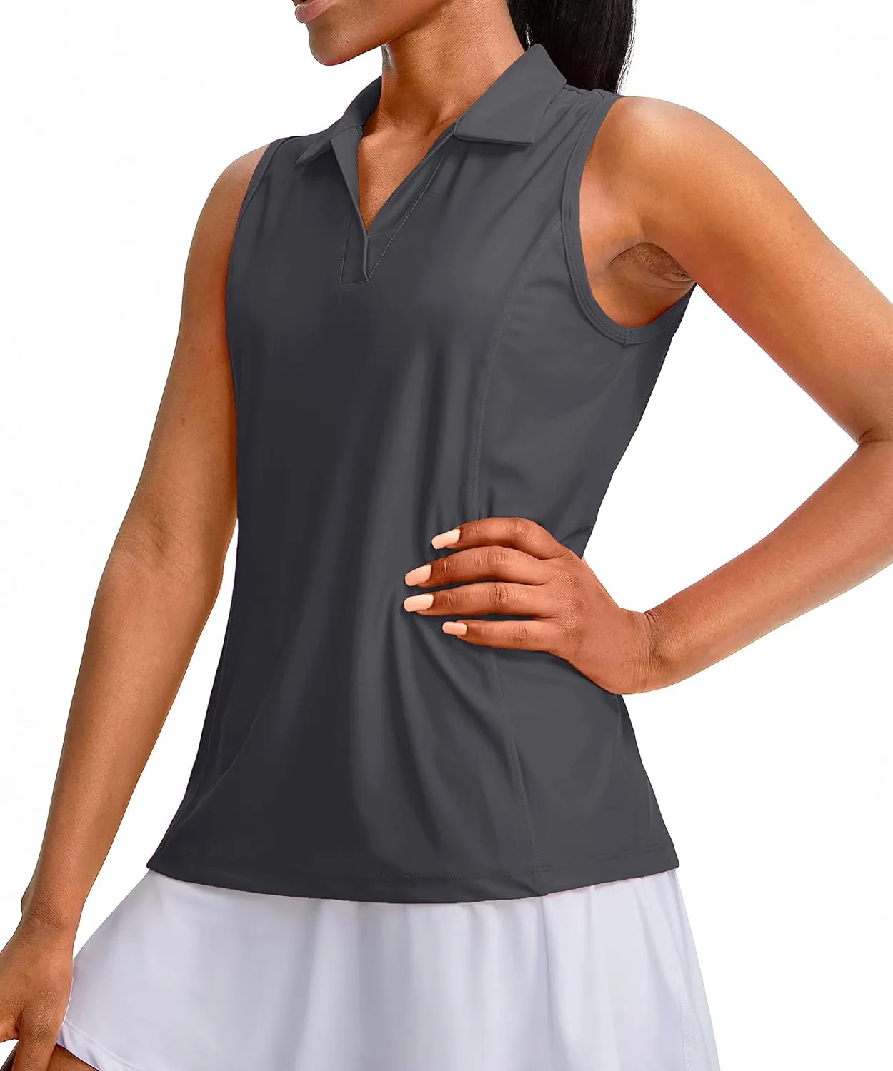 G Gradual Women's Sleeveless Golf Polo Shirts Tennis Quick Dry Collared Tank Tops V-Neck Polos for Women