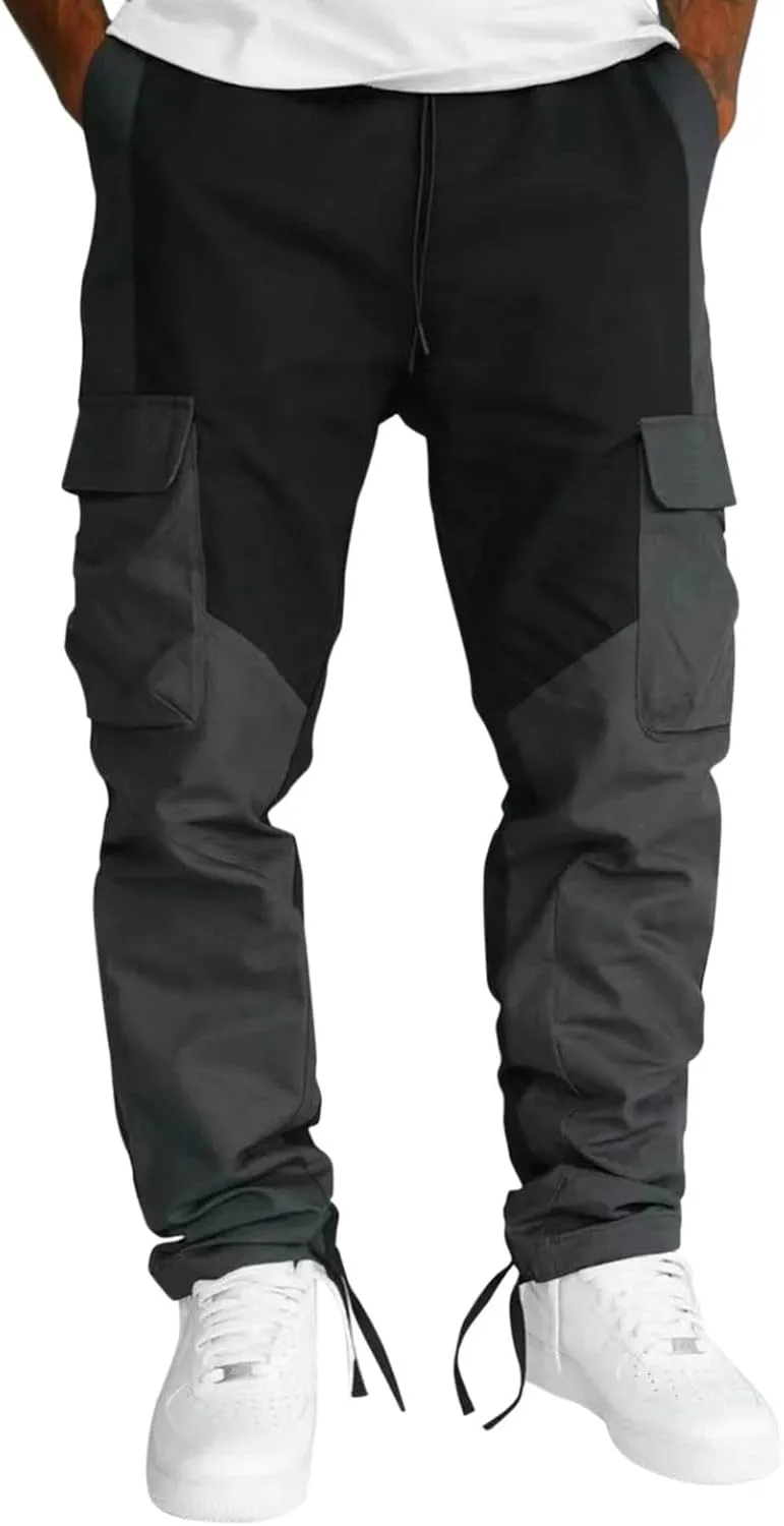 GIERIDUC Mens Cargo Sweatpants Casual Pantalones De Deporte De Hombre Mens White Sweatpants Large Joggers with Zip Pockets