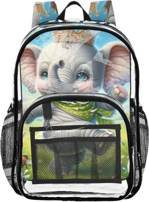 Girls Backpack Kids Boys Cute Elepahnt Sprint Travel Clear Backpack Floral Approved Shoulder Bag