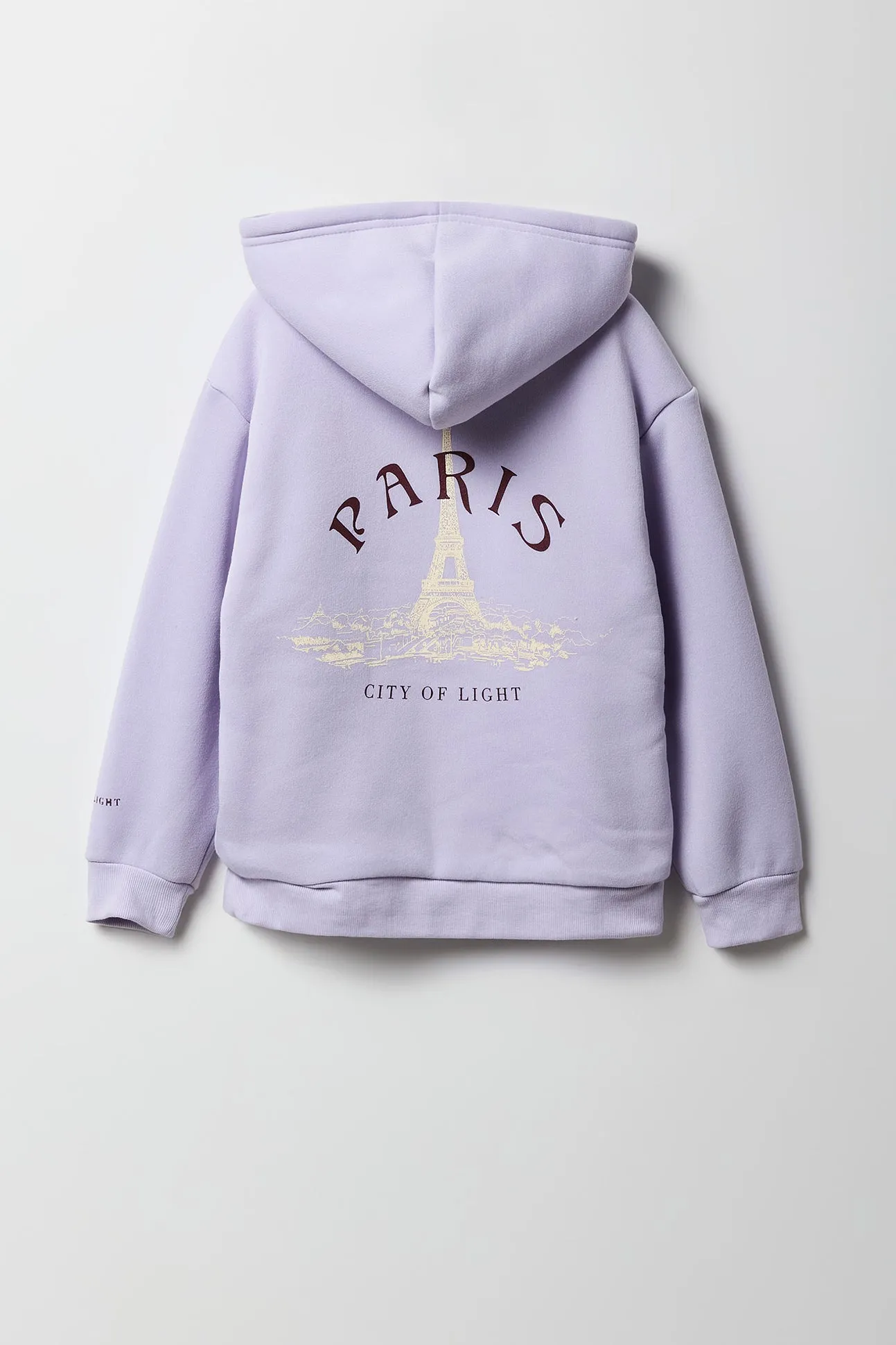 Girls Graphic Faux Fur Lined Zip-Up Hoodie