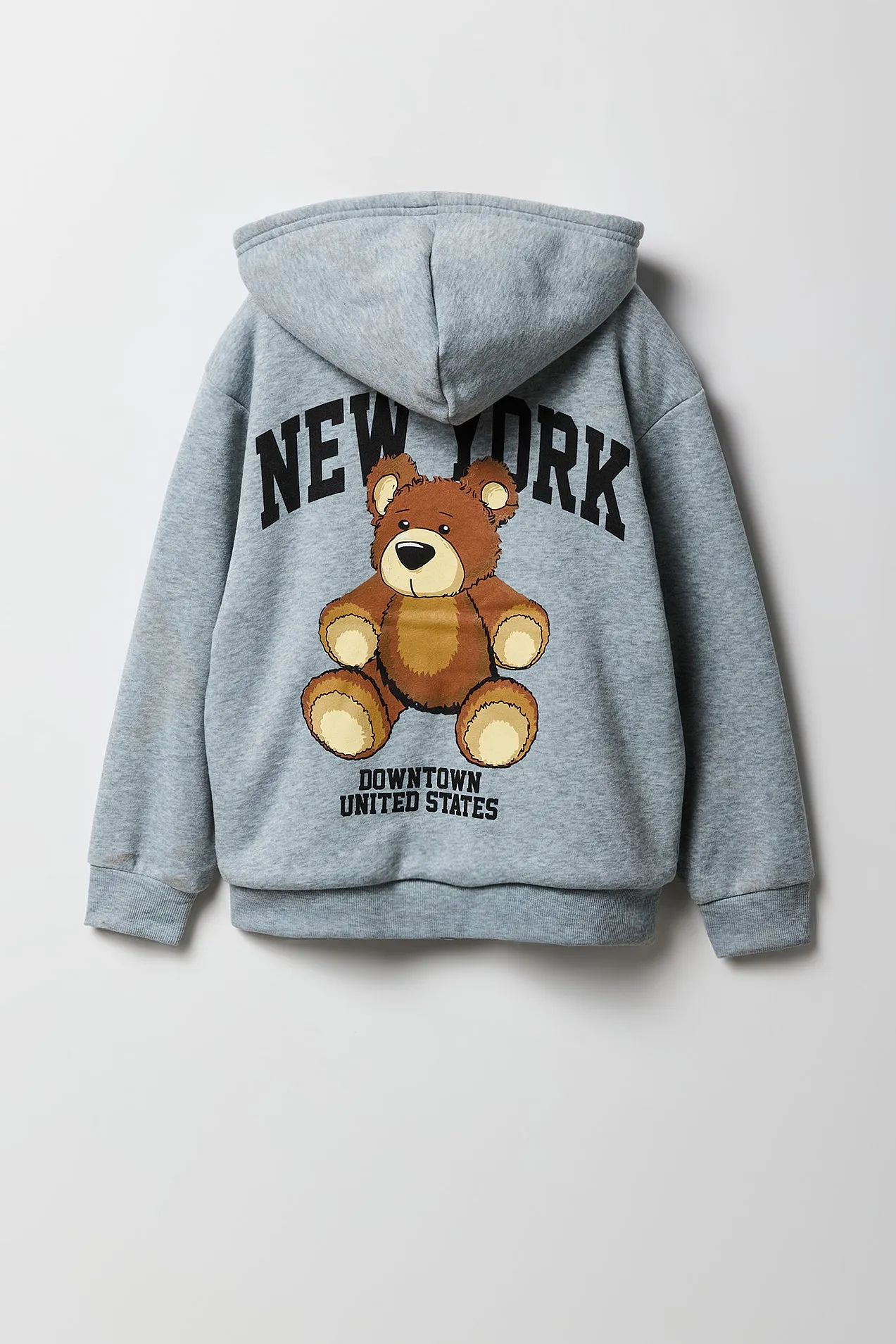 Girls Graphic Faux Fur Lined Zip-Up Hoodie