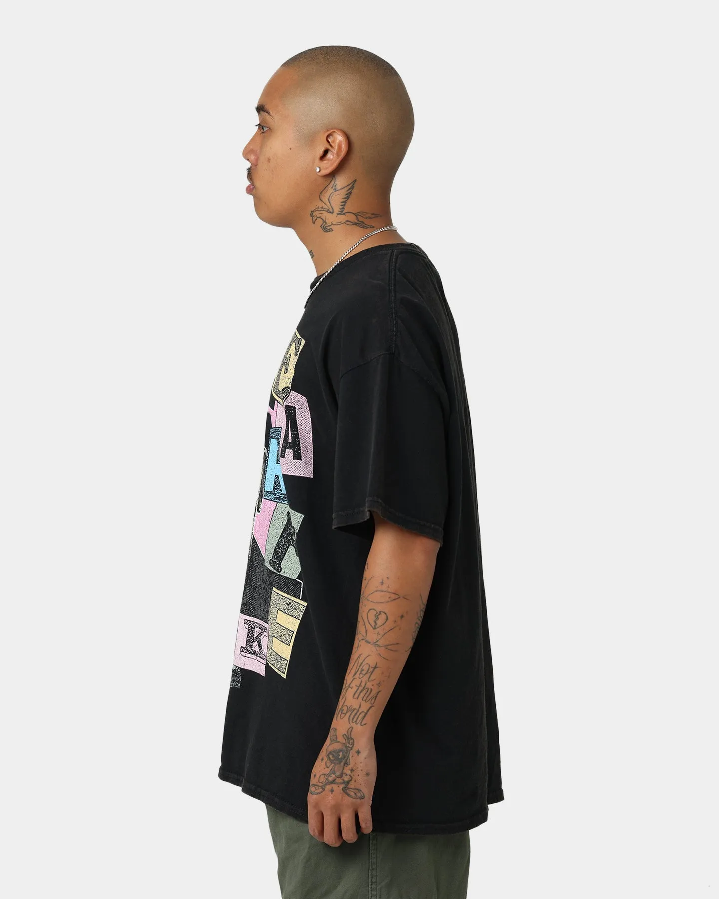 Goat Crew Earfquake Skull Vintage T-Shirt Black Wash