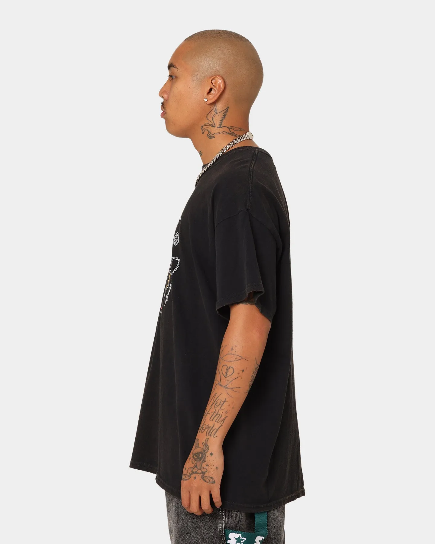 Goat Crew Goat Crew X Stranger Things Hellfire Club Vintage T-Shirt Washed Black