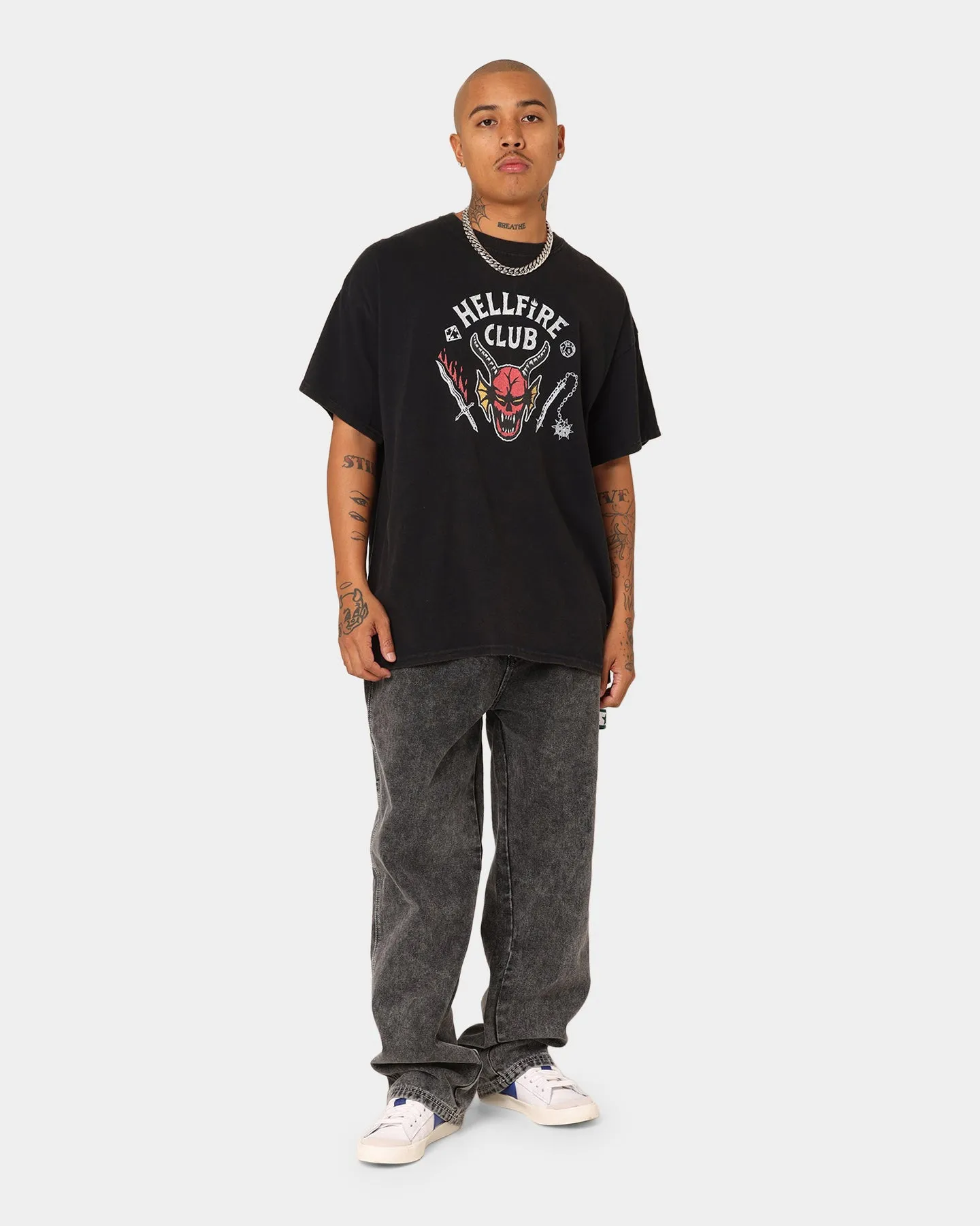 Goat Crew Goat Crew X Stranger Things Hellfire Club Vintage T-Shirt Washed Black