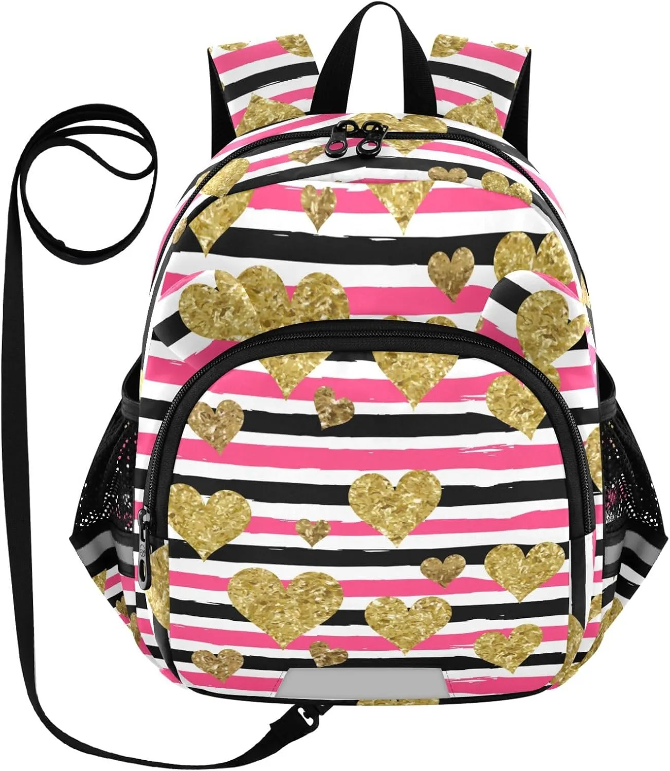 Gold Heart Confetti Little Kid Toddler Backpack Baby Boys Girls Kindergarten Pre School Bags Cute Cartoon Backpacks for children