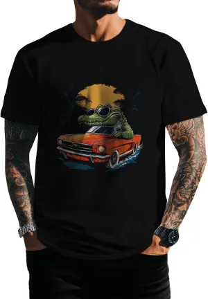 Graphic T-Shirts for Men Short Sleeve Cotton Casual Erater Shirt Big and Tall Lightweight Summer Tops