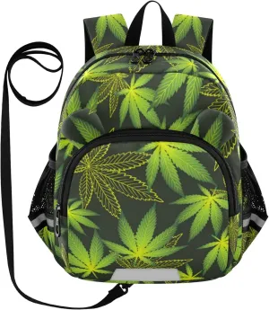 Green Leaf Dark Little Kid Toddler Backpack Baby Boys Girls Kindergarten Pre School Bags Cute Cartoon Backpacks for children